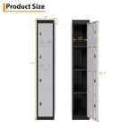 Armoire de rangement métallique de 183 cm de haut avec 4 portes, casier en acier avec étagères pour l'école, le bureau, le garage, la salle de sport, l'entrepôt à domicile