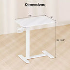 Table d'appoint en C, table de chevet réglable en hauteur avec crochet et porte-gobelet, noir/naturel/blanc