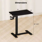 Table d'appoint en C, table de chevet réglable en hauteur avec crochet et porte-gobelet, noir/naturel/blanc