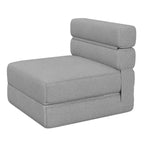 Canapé-lit pliant avec oreiller, fauteuil convertible, canapé en tissu de lin avec mousse à mémoire de forme pour salon, dortoir, chambre d'amis, bureau, individuel
