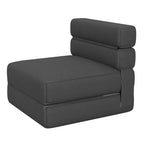 Canapé-lit pliant avec oreiller, fauteuil convertible, canapé en tissu de lin avec mousse à mémoire de forme pour salon, dortoir, chambre d'amis, bureau, individuel