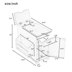 Table d'appoint à roulettes, Table de chevet moderne avec ports USB, tiroir, porte-gobelets et espace de rangement pour salon, chambre à coucher