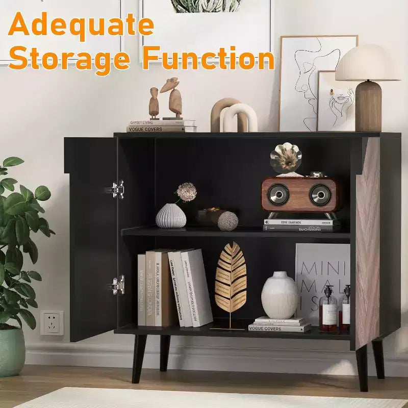 31.5" Modern Storage Cabinet - Sideboard with Shelf & Doors for Dining & Living Room