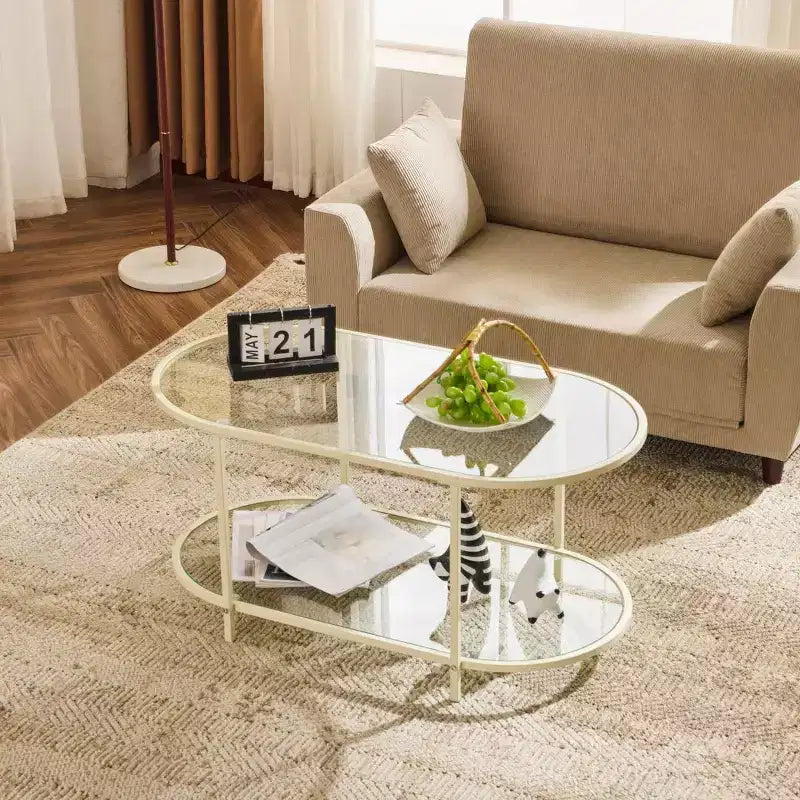 Karl Home Oval Glass Coffee Table