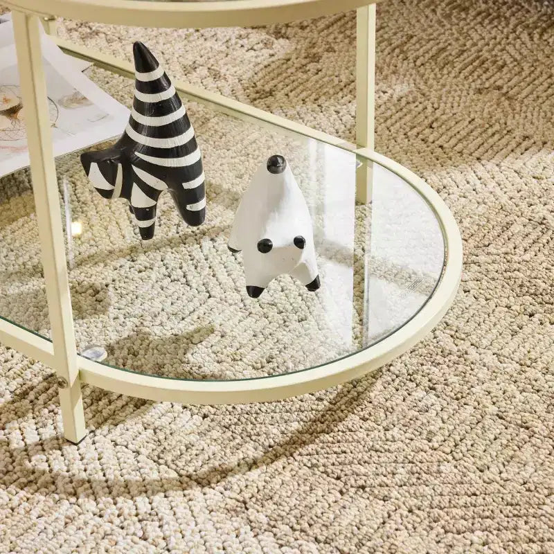 Table basse ovale en verre