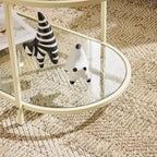 Table basse ovale en verre