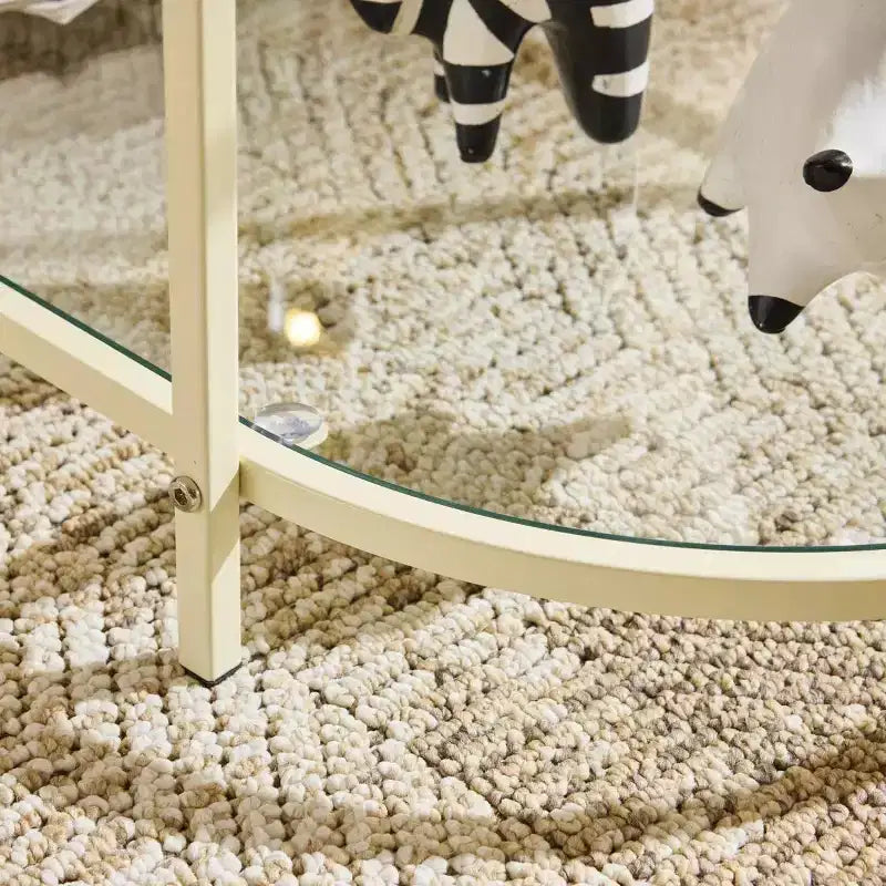 Table basse ovale en verre