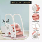 Tabouret tour d'apprentissage pour enfants avec poignées latérales, tabouret d'appoint 3 marches pour tout-petits avec patins antidérapants pour évier de salle de bain et comptoir de cuisine