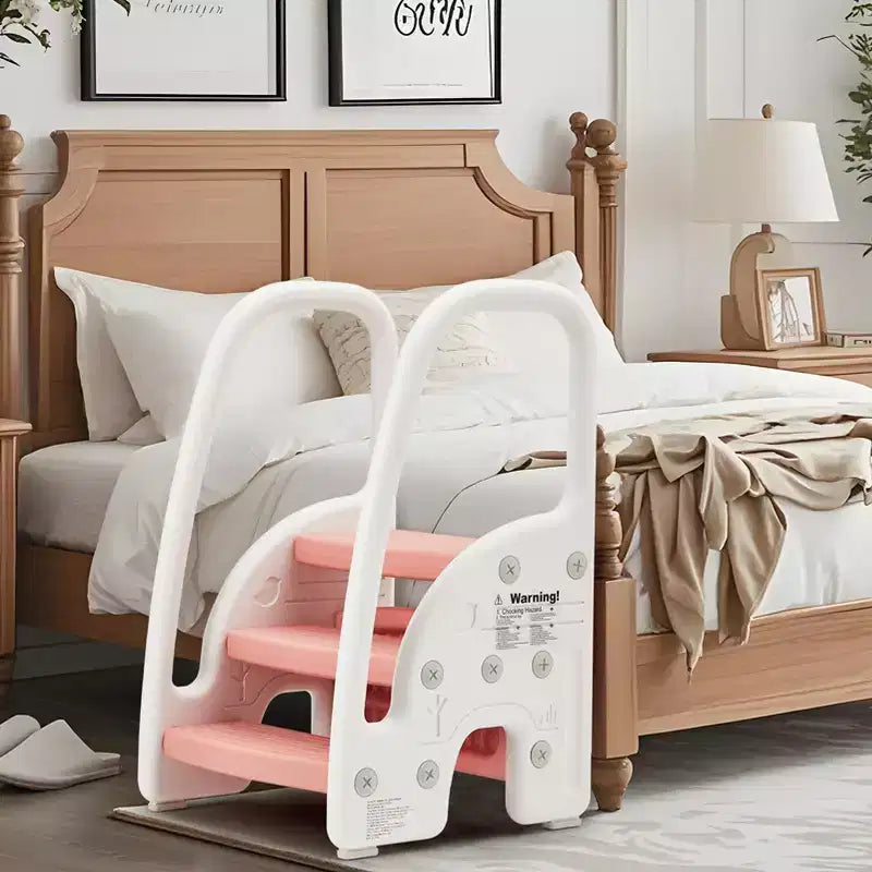 Tabouret tour d'apprentissage pour enfants avec poignées latérales, tabouret d'appoint 3 marches pour tout-petits avec patins antidérapants pour évier de salle de bain et comptoir de cuisine
