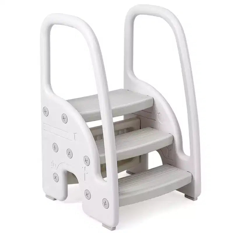 Tabouret tour d'apprentissage pour enfants avec poignées latérales, tabouret d'appoint 3 marches pour tout-petits avec patins antidérapants pour évier de salle de bain et comptoir de cuisine