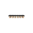 Banc modulaire Pavilion noir en tissu bouclé avec base en placage de chêne