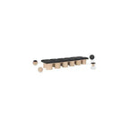 Banc modulaire Pavilion noir en tissu bouclé avec base en placage de chêne