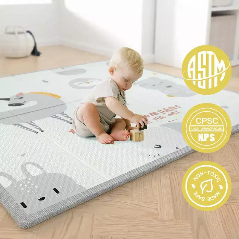 Parc pour bébé avec tapis, parc pour bébé extra-large de 120x120 cm pour les tout-petits, parc de sécurité intérieur/extérieur avec base antidérapante
