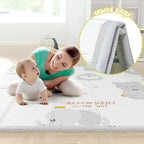 Parc pour bébé avec tapis, parc pour bébé extra-large de 120x120 cm pour les tout-petits, parc de sécurité intérieur/extérieur avec base antidérapante