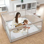 Parc pour bébé avec tapis, parc pour bébé extra-large de 120x120 cm pour les tout-petits, parc de sécurité intérieur/extérieur avec base antidérapante