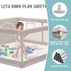 Parc pour bébé avec tapis, parc pour bébé extra-large de 120x120 cm pour les tout-petits, parc de sécurité intérieur/extérieur avec base antidérapante