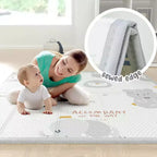 Parc pour bébé avec tapis, parc pour bébé extra-large de 120x120 cm pour les tout-petits, parc de sécurité intérieur/extérieur avec base antidérapante