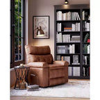Oversized Manual Recliner Chair, Large Sofa for Adults, PU Leather Lazy Chair with 1.5X Sponge Filling, Massage & Heat