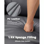 Oversized Manual Recliner Chair, Large Sofa for Adults, PU Leather Lazy Chair with 1.5X Sponge Filling, Massage & Heat