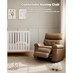 Oversized Manual Recliner Chair, Large Sofa for Adults, PU Leather Lazy Chair with 1.5X Sponge Filling, Massage & Heat