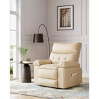 GustoWave Oversized Recliner Chair, Large Manual Recliner Sofa for Adults, Lazy Chair PU Leather 1.5X Sponge Filling with Massage & Heat
