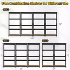 Étagères de rangement robustes, construction métallique durable à 5 niveaux, étagères réglables, unité de rayonnage utilitaire pour garage