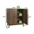 Farmhouse Storage Cabinet with Doors for Entryway or Living Room, Walnut