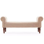 Coral Traditional Teddy Upholstered Bench with Rolled Arms
