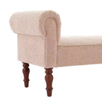 Coral Traditional Teddy Upholstered Bench with Rolled Arms
