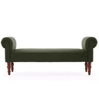 Coral Traditional Teddy Upholstered Bench with Rolled Arms