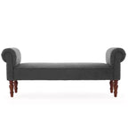 Coral Traditional Teddy Upholstered Bench with Rolled Arms