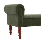 Coral Traditional Teddy Upholstered Bench with Rolled Arms