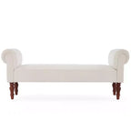 Coral Traditional Teddy Upholstered Bench with Rolled Arms