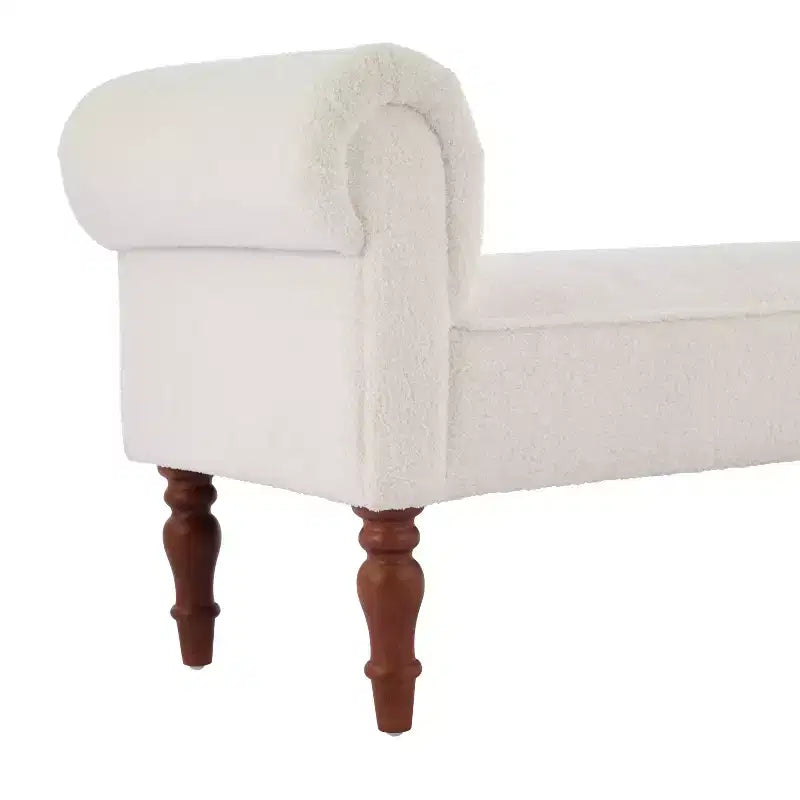 Coral Traditional Teddy Upholstered Bench with Rolled Arms