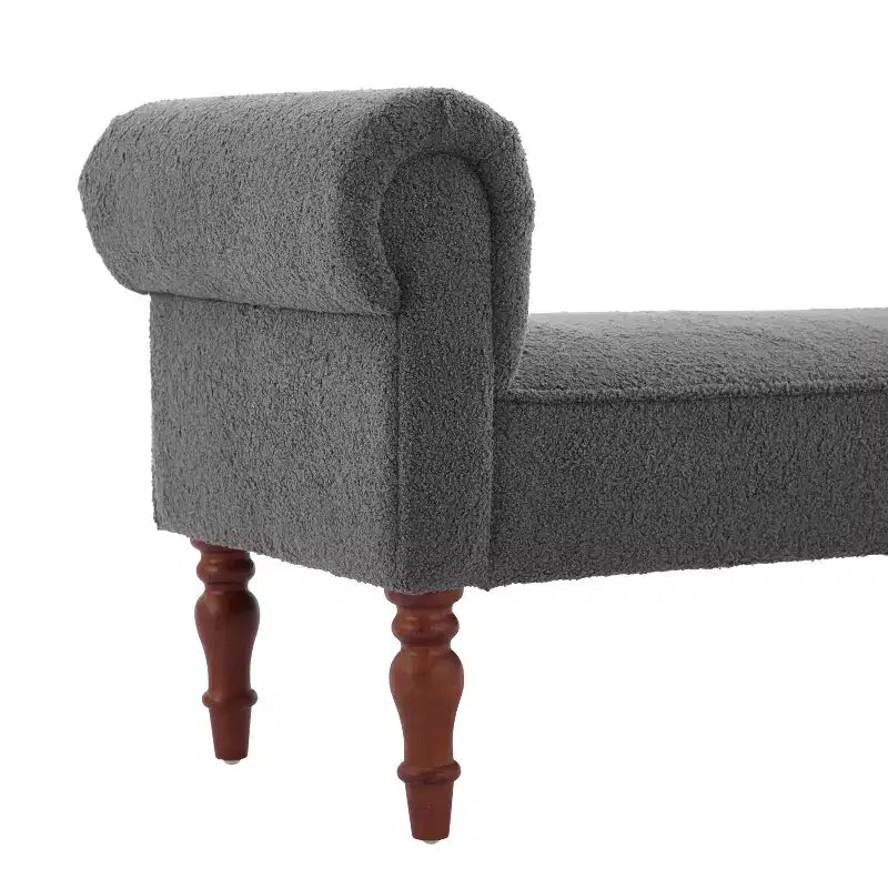 Coral Traditional Teddy Upholstered Bench with Rolled Arms