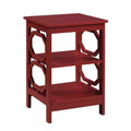 HomeStock Belmont End Table with Geometric Octagon Panels, Three Tier Shelves for Dcor and Essentials, MDF Accent Table for Modern Homes