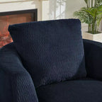 Fauteuil d'appoint pivotant Gilmanton moderne en fausse fourrure avec base en bois