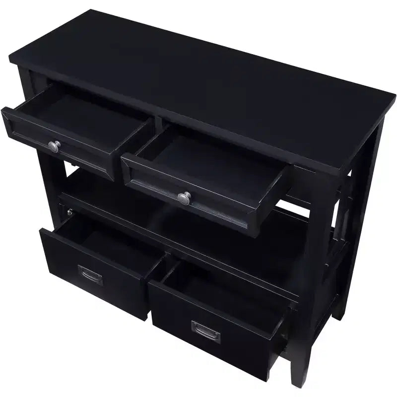 Okak Meuble d'appoint 36 po, Buffet avec 4 tiroirs et 1 étagère ouverte, Armoire de rangement pour salon, salle à manger, cuisine