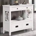 Okak Meuble d'appoint 36 po, Buffet avec 4 tiroirs et 1 étagère ouverte, Armoire de rangement pour salon, salle à manger, cuisine