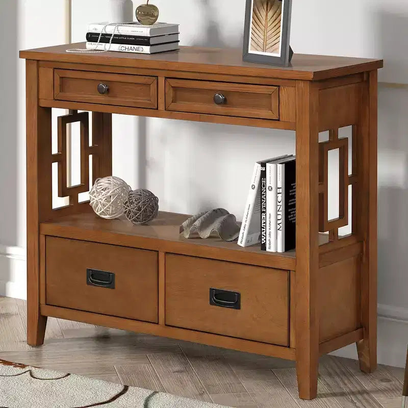 Okak Meuble d'appoint 36 po, Buffet avec 4 tiroirs et 1 étagère ouverte, Armoire de rangement pour salon, salle à manger, cuisine