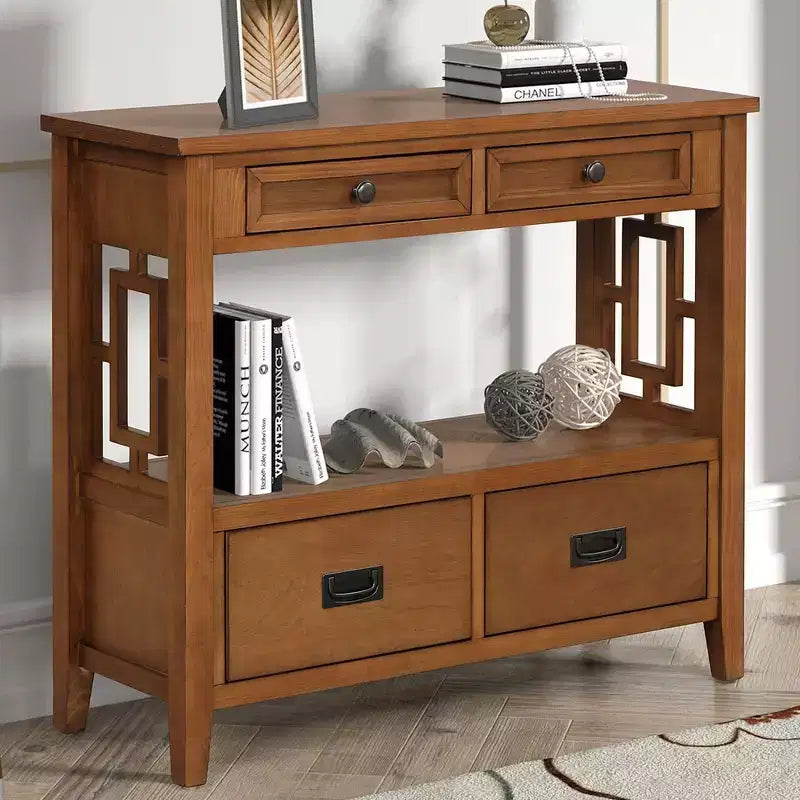 Okak Meuble d'appoint 36 po, Buffet avec 4 tiroirs et 1 étagère ouverte, Armoire de rangement pour salon, salle à manger, cuisine