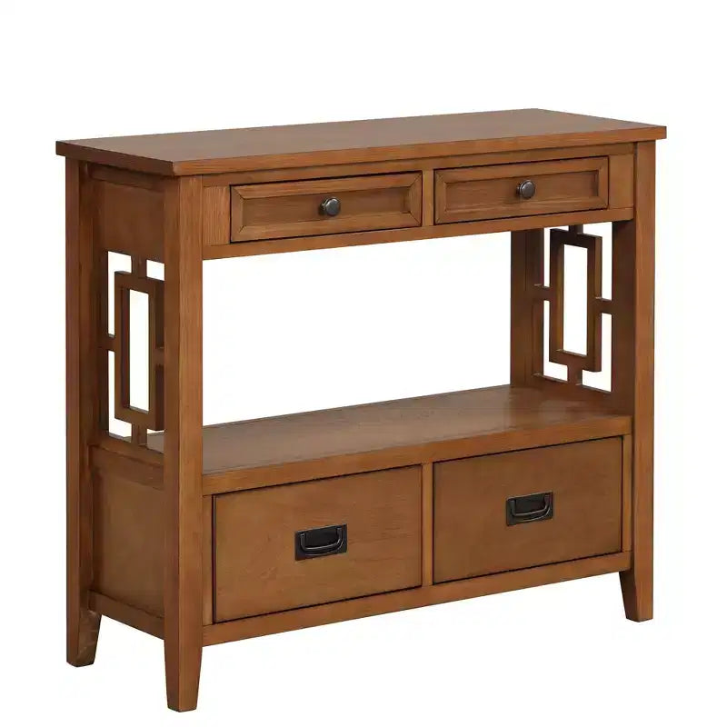 Okak Meuble d'appoint 36 po, Buffet avec 4 tiroirs et 1 étagère ouverte, Armoire de rangement pour salon, salle à manger, cuisine