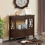 Okak Meuble d'appoint 36 po, Buffet avec 4 tiroirs et 1 étagère ouverte, Armoire de rangement pour salon, salle à manger, cuisine
