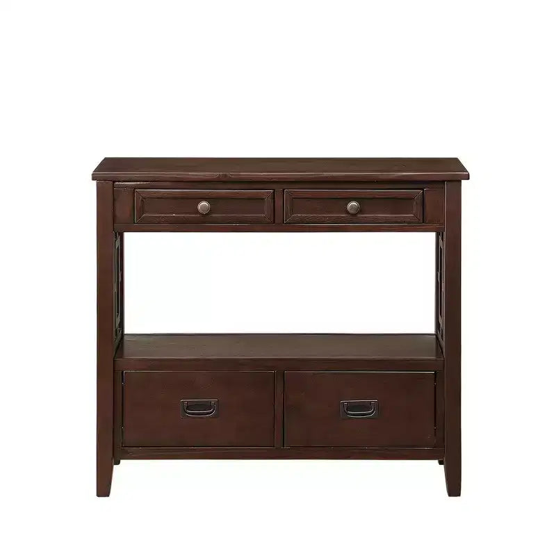 Okak Meuble d'appoint 36 po, Buffet avec 4 tiroirs et 1 étagère ouverte, Armoire de rangement pour salon, salle à manger, cuisine