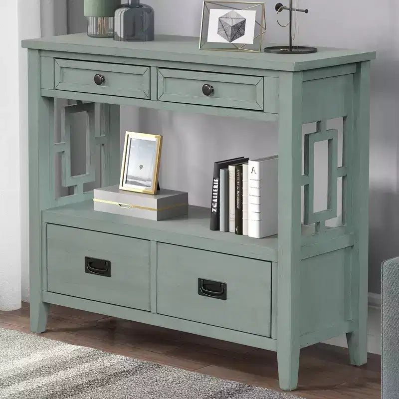 Okak Meuble d'appoint 36 po, Buffet avec 4 tiroirs et 1 étagère ouverte, Armoire de rangement pour salon, salle à manger, cuisine