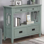 Okak Meuble d'appoint 36 po, Buffet avec 4 tiroirs et 1 étagère ouverte, Armoire de rangement pour salon, salle à manger, cuisine