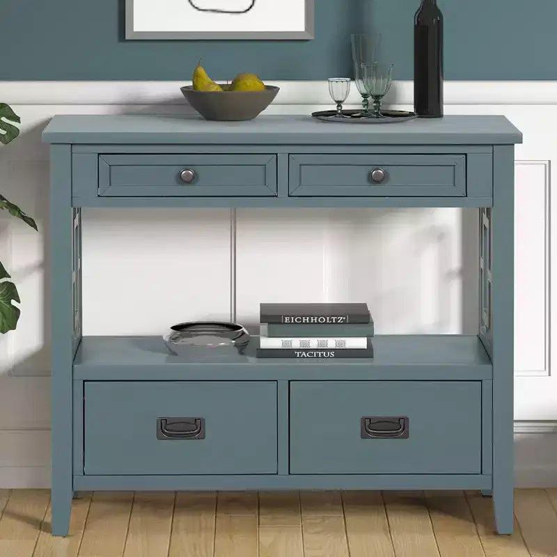 Okak Meuble d'appoint 36 po, Buffet avec 4 tiroirs et 1 étagère ouverte, Armoire de rangement pour salon, salle à manger, cuisine