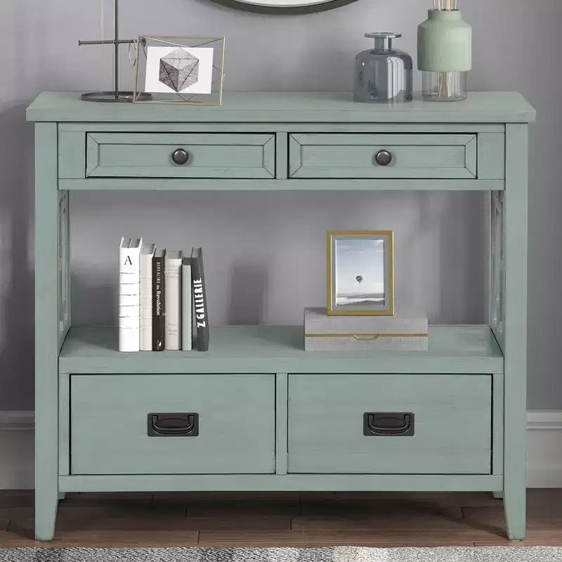 Okak Meuble d'appoint 36 po, Buffet avec 4 tiroirs et 1 étagère ouverte, Armoire de rangement pour salon, salle à manger, cuisine