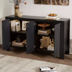 Meuble buffet rétro Okak, armoire d'appoint avec 4 portes et 4 étagères, meuble de rangement pour salon, entrée, couloir, bureau