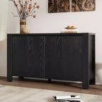 Okak Retro Sideboard Buffet Cabinet, Accent Cabinet with 4 Doors and 4 Shelves, Storage Cabinet for Living Room, Entryway, Hallway, Office